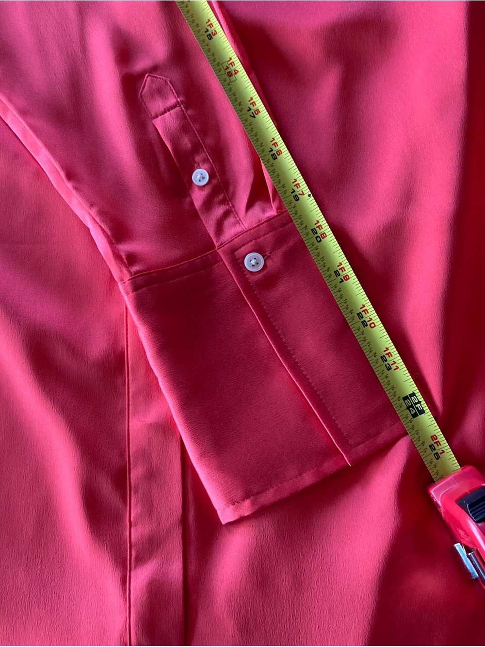 Banana Republic TieWaist Shirtdress, Bright Coral Sz M. Satiny Polyester.#796756 - Picture 7 of 14